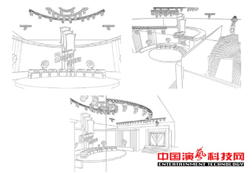 舞臺燈光設計電視節目《全能星戰》舞美燈光設計效果圖