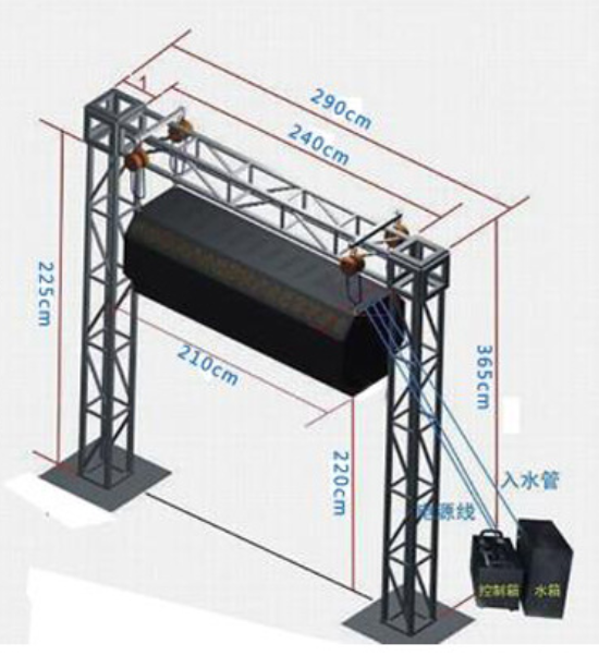 3D全息霧幕機/霧屏/水霧簾安裝調試示意圖